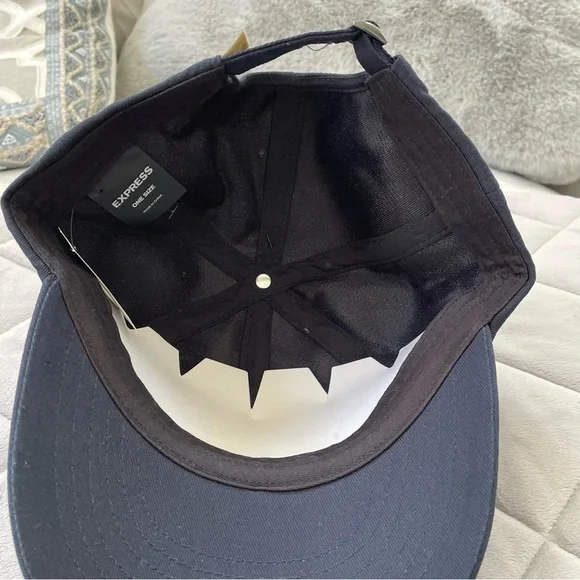 NWT - Express Men’s Navy Blue Baseball Cap One Size - Picture 2 of 4